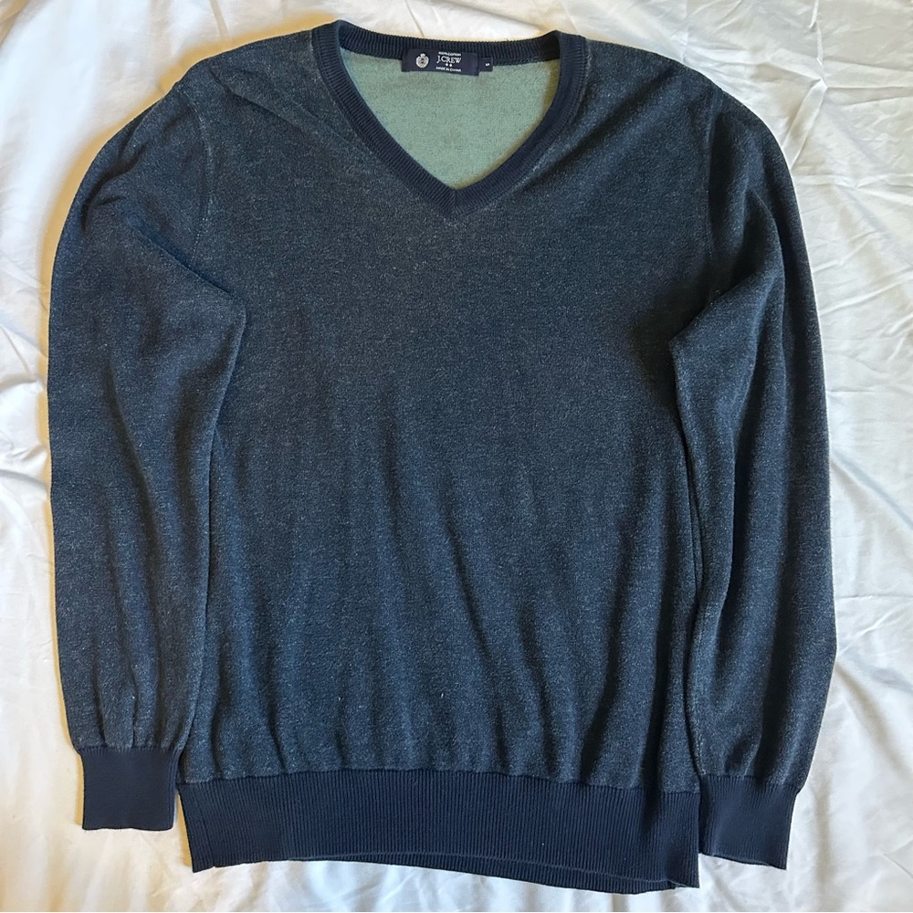 J. Crew V-Neck Sweater in Dark Blue